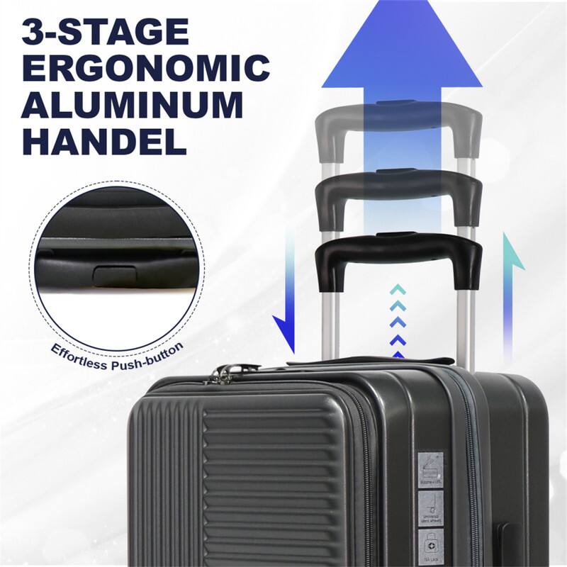 3-Stage Ergonomic Aluminum Handle  
Effortless Push-button