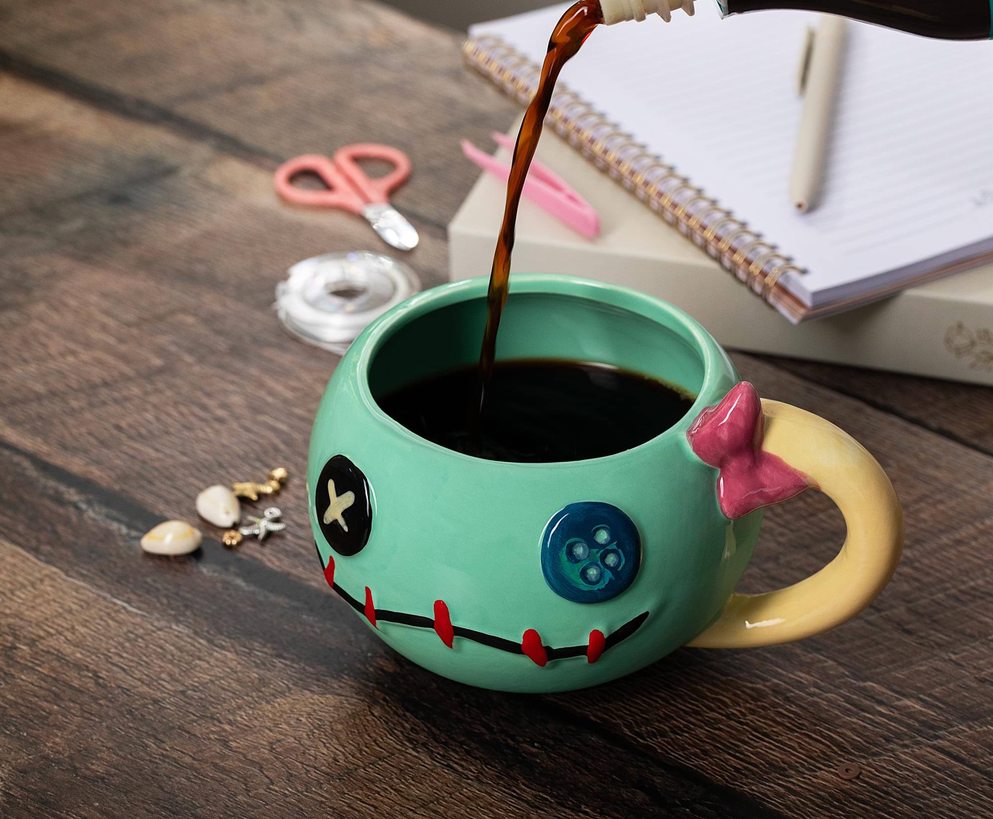 Alt View 4. Silver Buffalo - Disney Lilo & Stitch Scrump 3D Sculpted Ceramic Mug | Holds 21 Ounces - Multi-Colored.