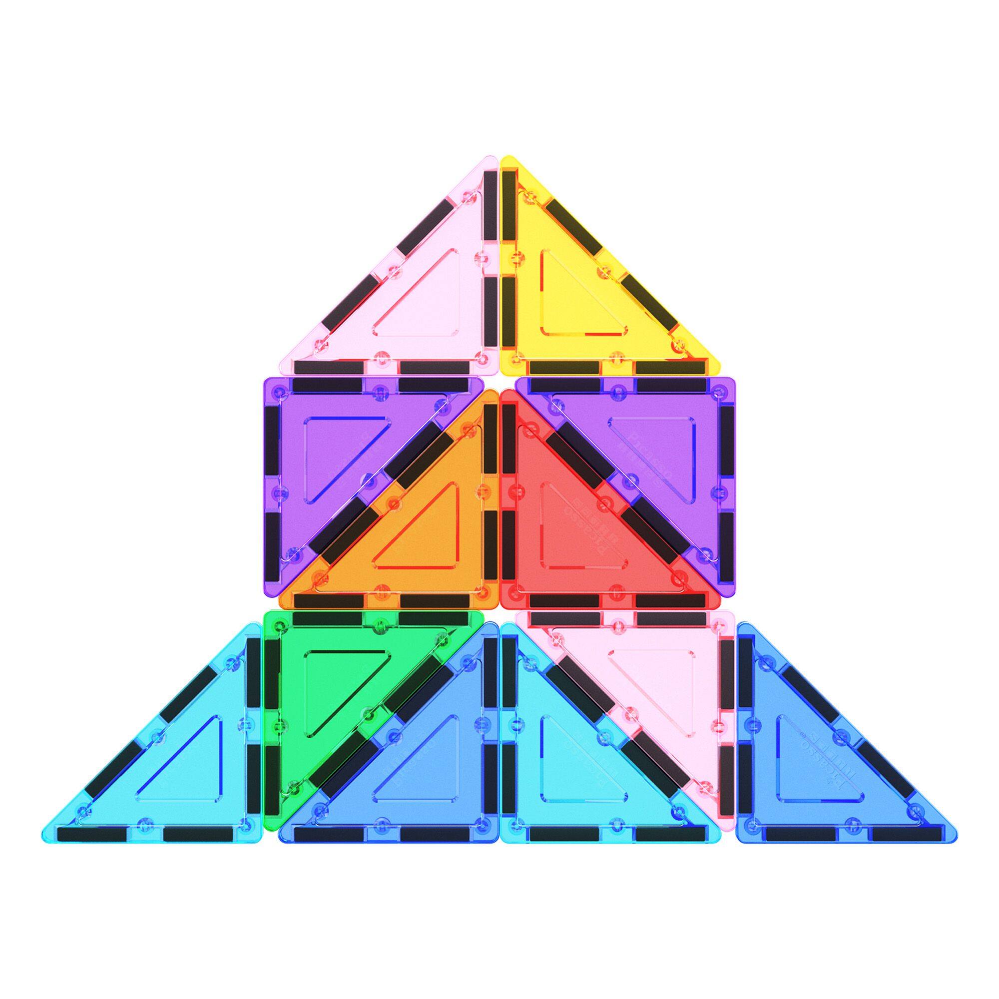 Alt View 5. PicassoTiles - PicassoTiles 12 PC Magnetic Tiles, Magnetic Building Blocks for Kids, Magnet for Kids 3+.