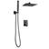 Alt View 6. VEVOR - Shower Faucet Set, Rainfall Bathroom Shower System with 12-Inch Square Rain Shower Head and Handheld Spray - Matte Black.