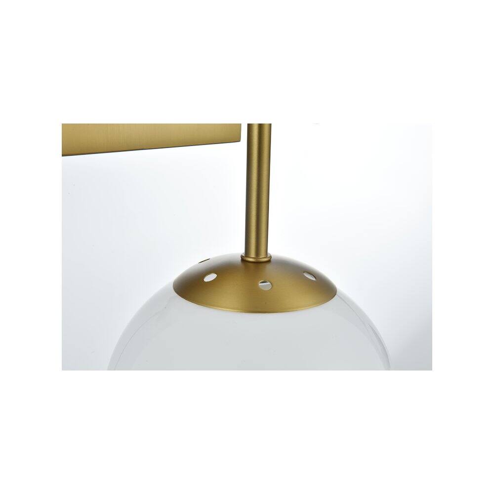 Back. Living District - Neri 6 Inch Wall Sconce White Shade in Satin Gold - Satin Gold And White.