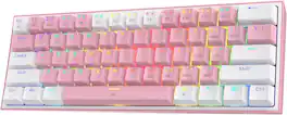 REDRAGON - K617 Wired 60% Compact Hot-Swap RGB Gaming Mechanical Keyboard - Pinky