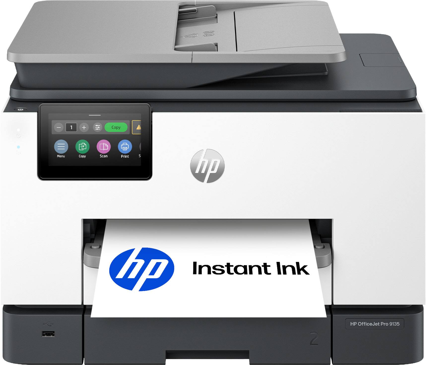 1 + Copy Menu Copy Scan Print 5 hp hp Instant Ink 2 HP OfficeJet Pro 9135