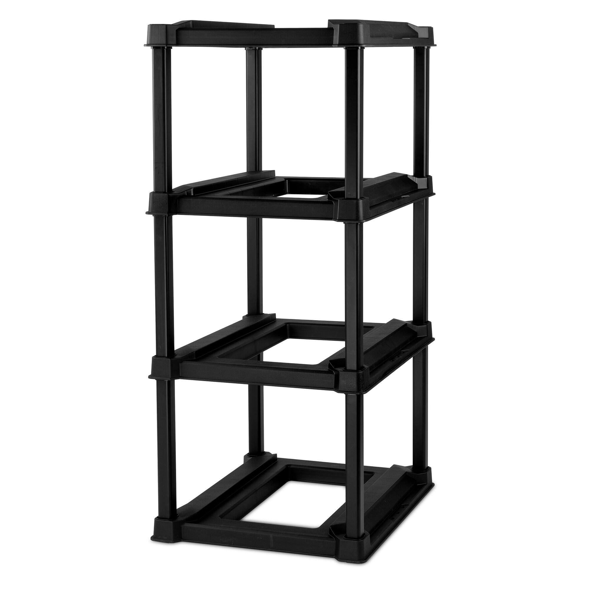 Alt View 10. Sterilite - Sterilite 4 Tier Tote Rack Organizer with 4 Pack 27 Gal Industrial Storage Totes - 27 Gallon - Black/Yellow + Tote Rack.