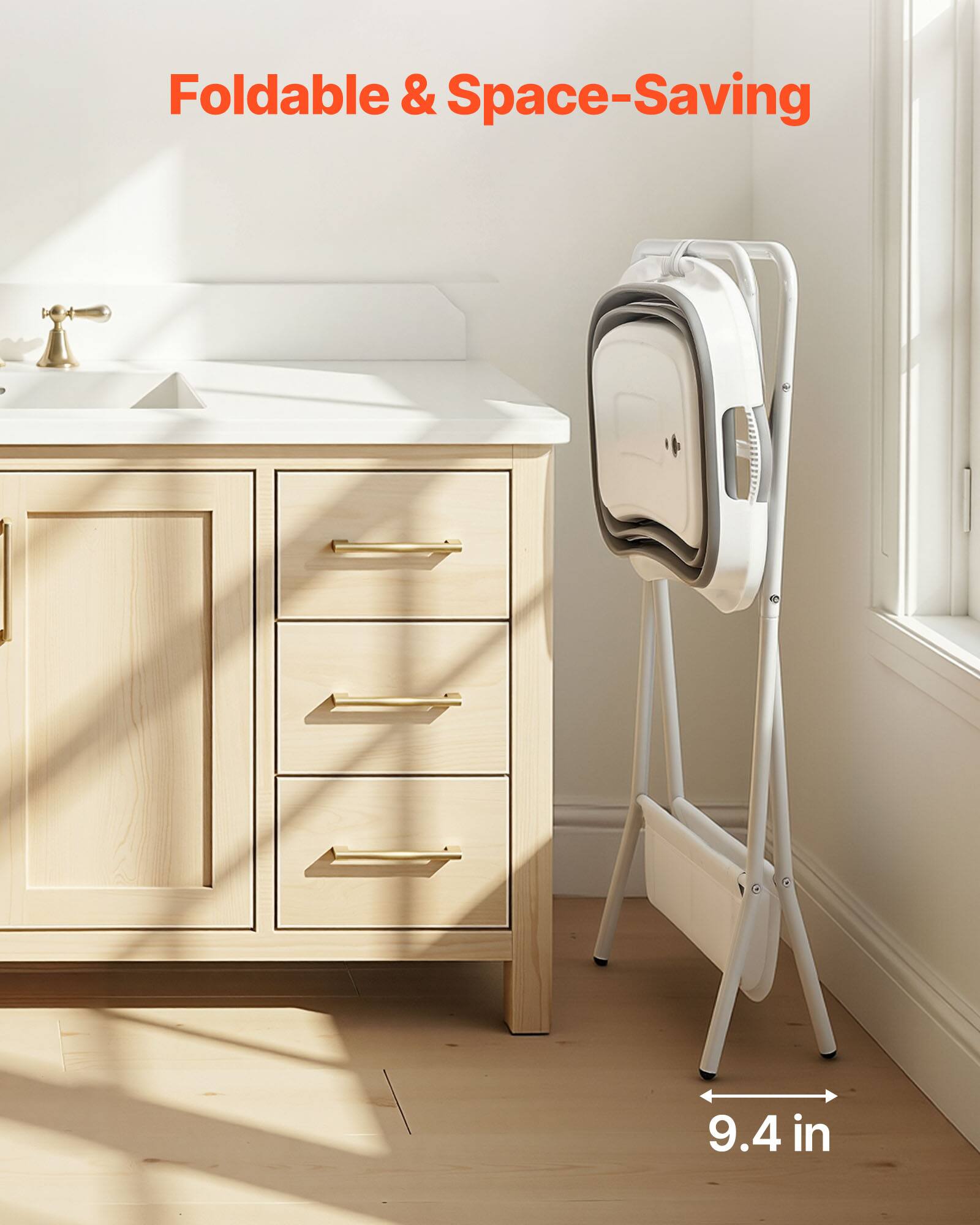 Foldable & Space-Saving  
9.4 in