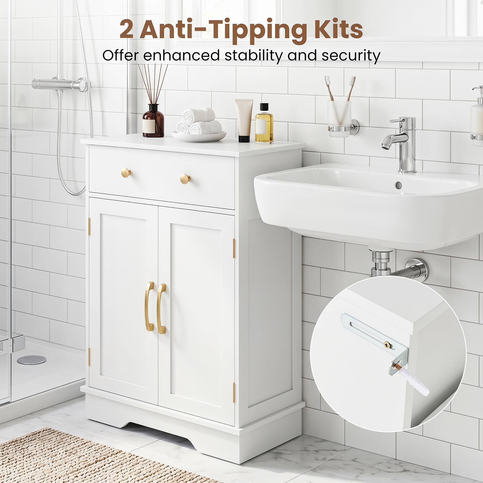 2 Anti-Tipping Kits  
Offer enhanced stability and security