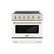 Front. ZLINE - 36 in. Wide 5 Elements Autograph 5.2 Cu.Ft. Paramount Freestanding Induction Range with Gold Accents & White Door - Matte White.