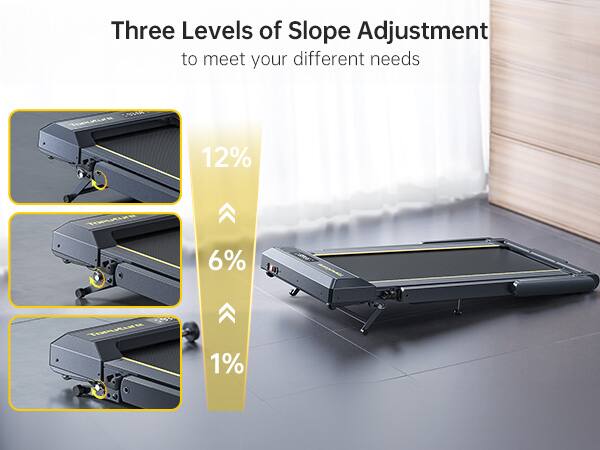 Alt View 8. Toputure - Walking Pad Treadmill with 12% Incline,  for Home/Office with Handle Bar, Portable with App & Bluetooth Speaker - Black.