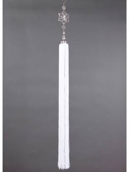 Melrose - 42" and White Snow Drift Exquisite Crystal Snowflakes with Tassel Christmas Ornament - Clear