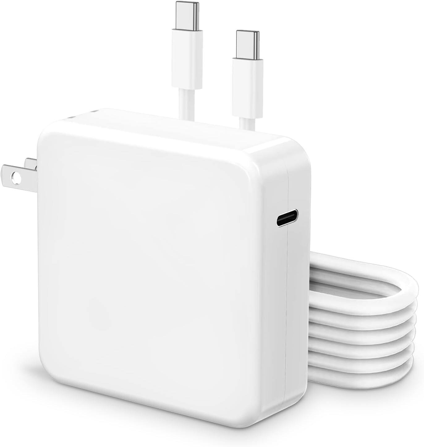 Front. Core Tech - 100W USB-C Fast Charger for MacBook Pro/Air, iPad Pro, Lenovo ThinkPad/Yoga, Chromebook & USB-C Laptops/Phones – High-Sp - White.