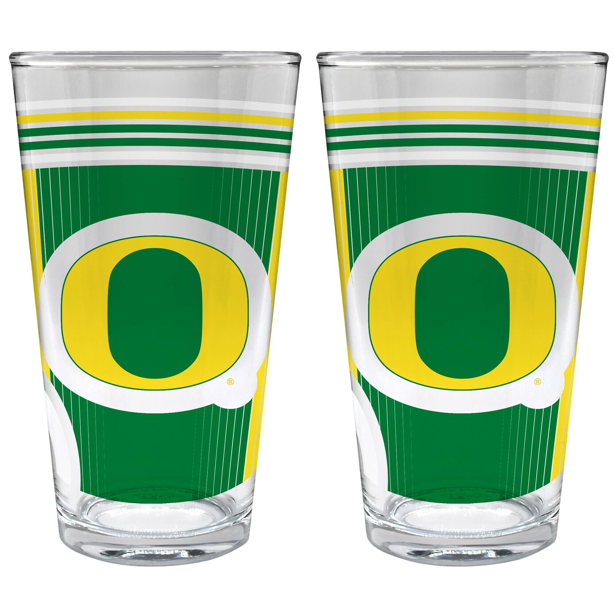 Great American Products - Oregon Ducks Two-Piece 16oz. Pint Glass Set - Multicolor