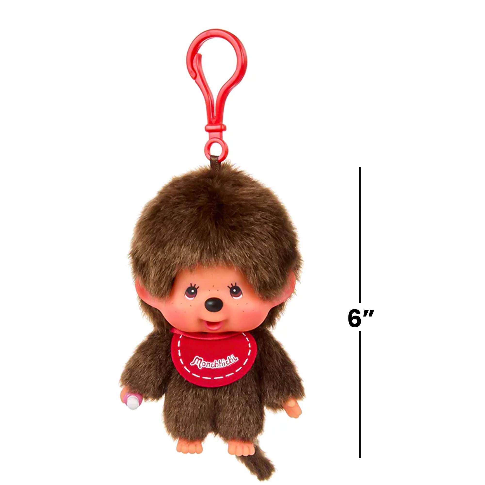 Alt View 3. Sumikkogurashi - Monchhichi Boy 4 Inch Plush Keychain - Brown.