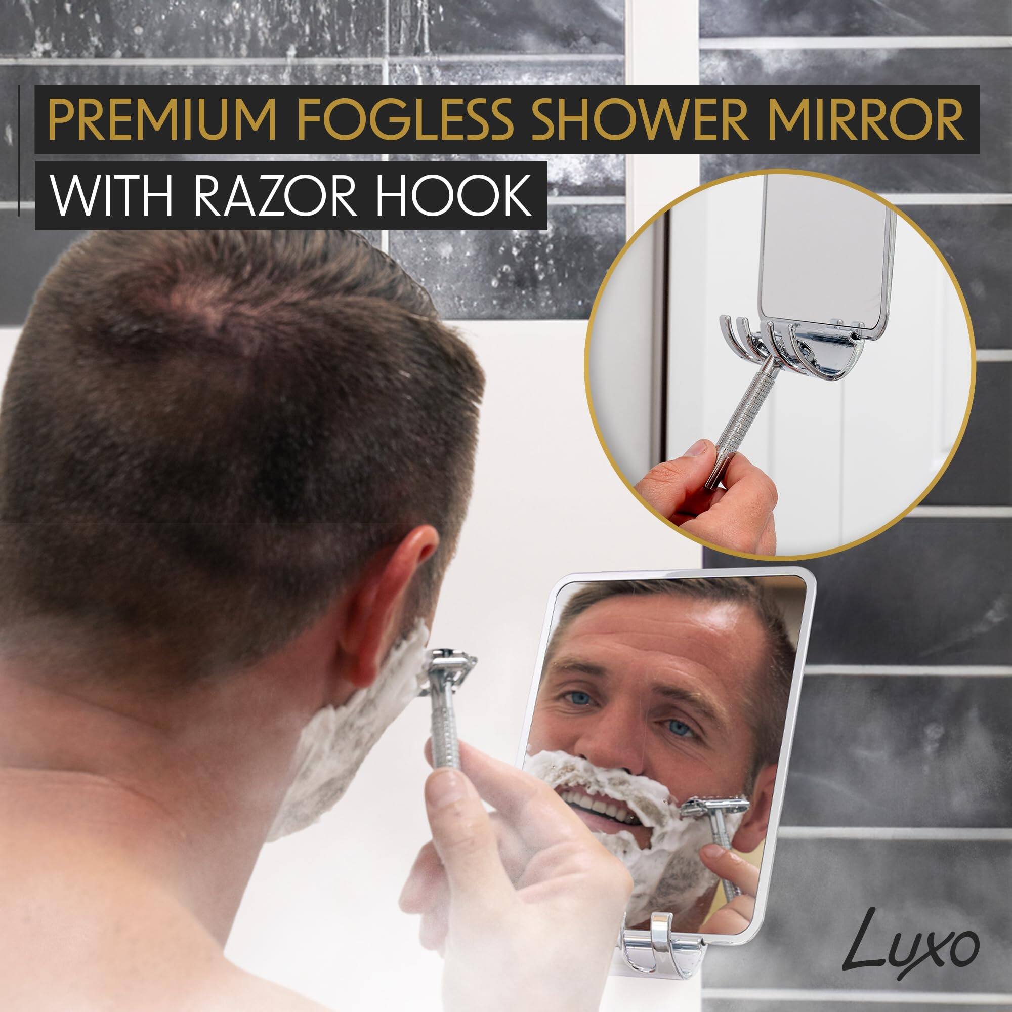 PREMIUM FOGLESS SHOWER MIRROR WITH RAZOR HOOK

Luxo