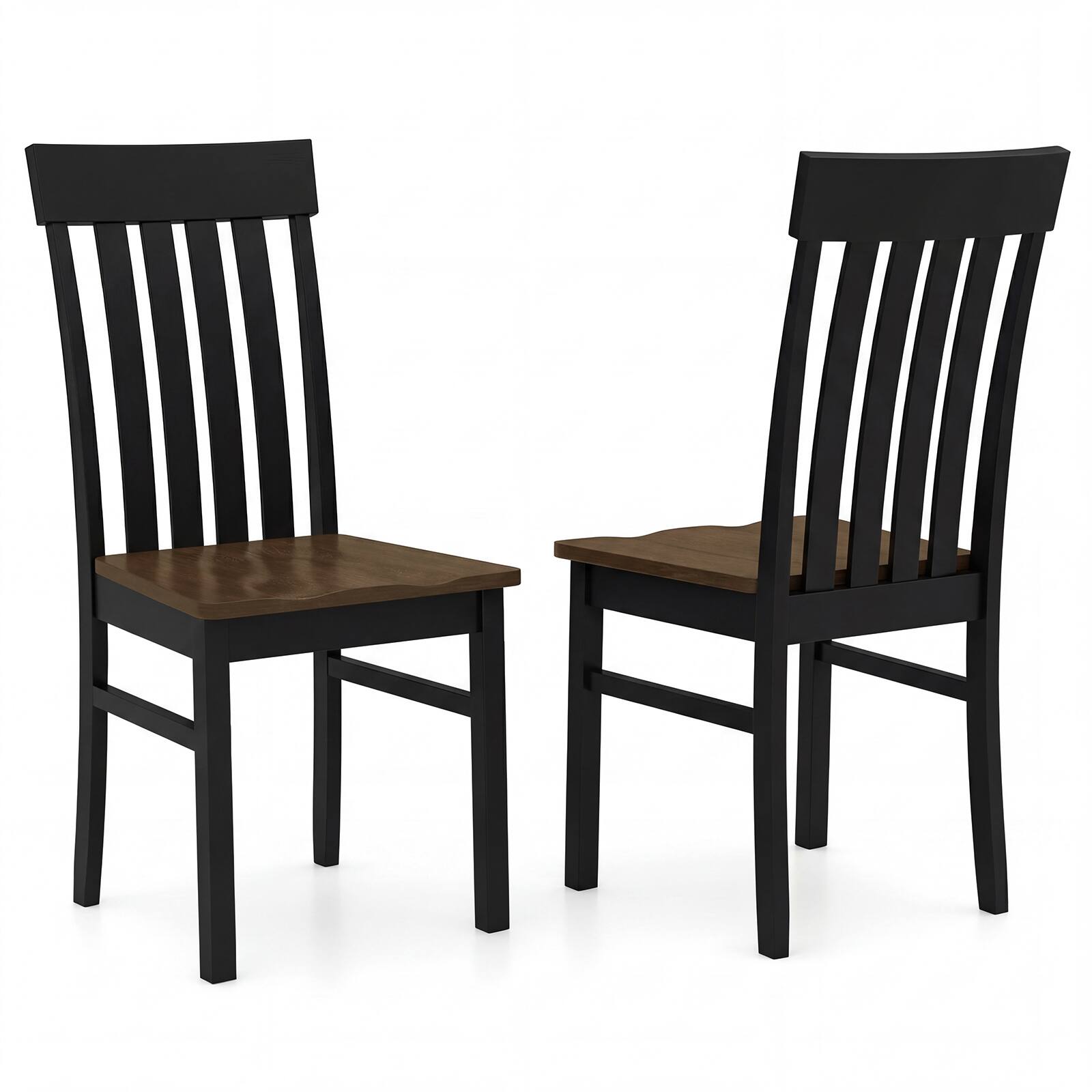 Alt View 5. Gymax - Gymax Dining Chairs Set of 2 Dining Room Chairs w/Hollowed Backrests & Wood Seats - Black.