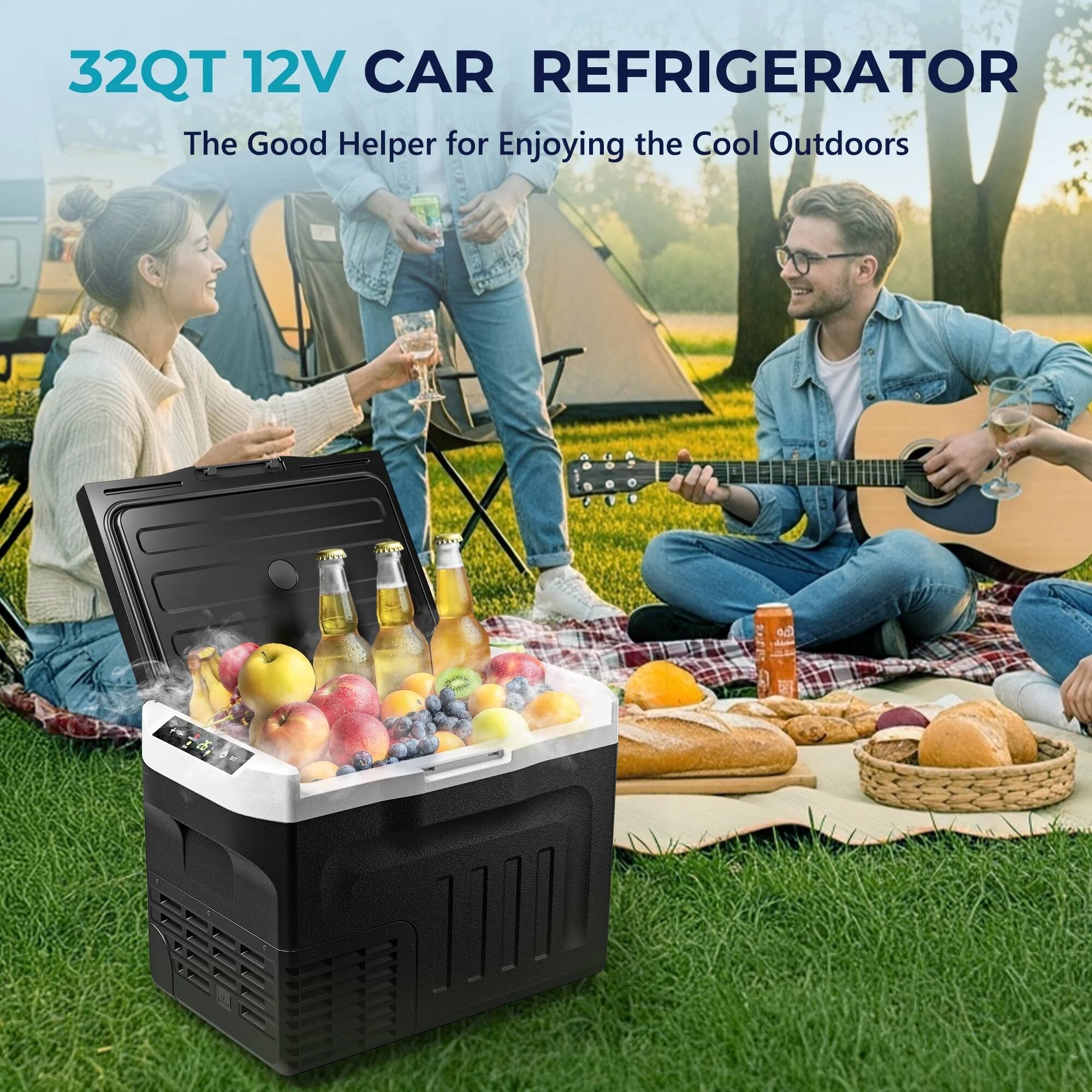 32QT 12V CAR REFRIGERATOR  
The Good Helper for Enjoying the Cool Outdoors