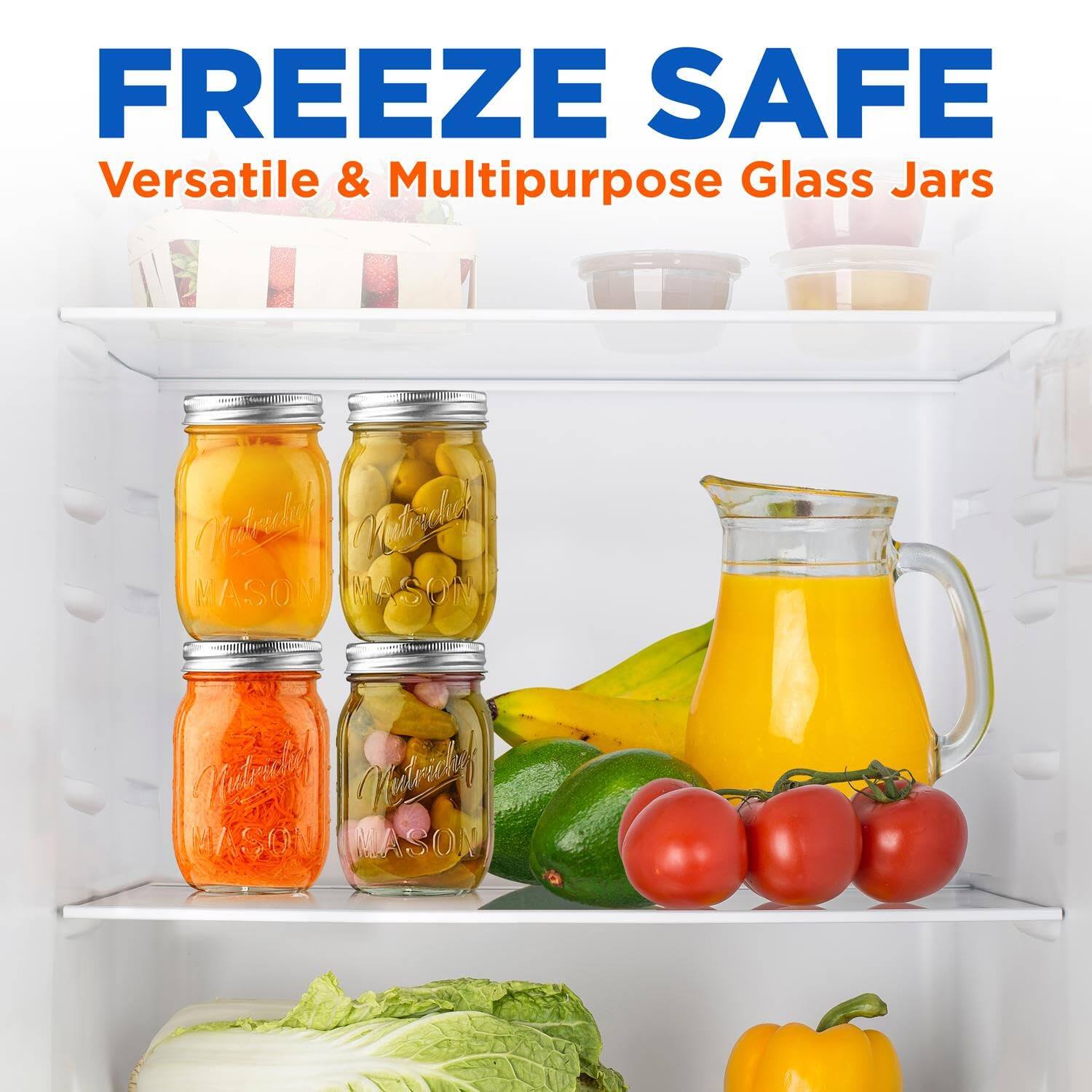 FREEZE SAFE  
Versatile & Multipurpose Glass Jars