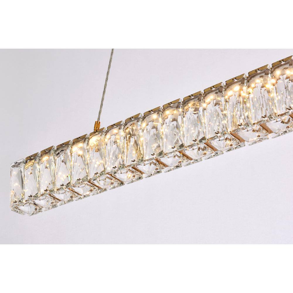 Alt View 5. Elegant Lighting - Monroe 31 inch LED linear pendant in gold - Gold.