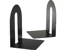 Officemate - Heavy Duty Steel Book Ends, 10"H - Black