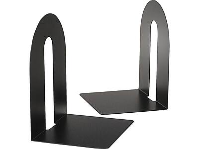 Front. Officemate - Heavy Duty Steel Book Ends, 10"H - Black.