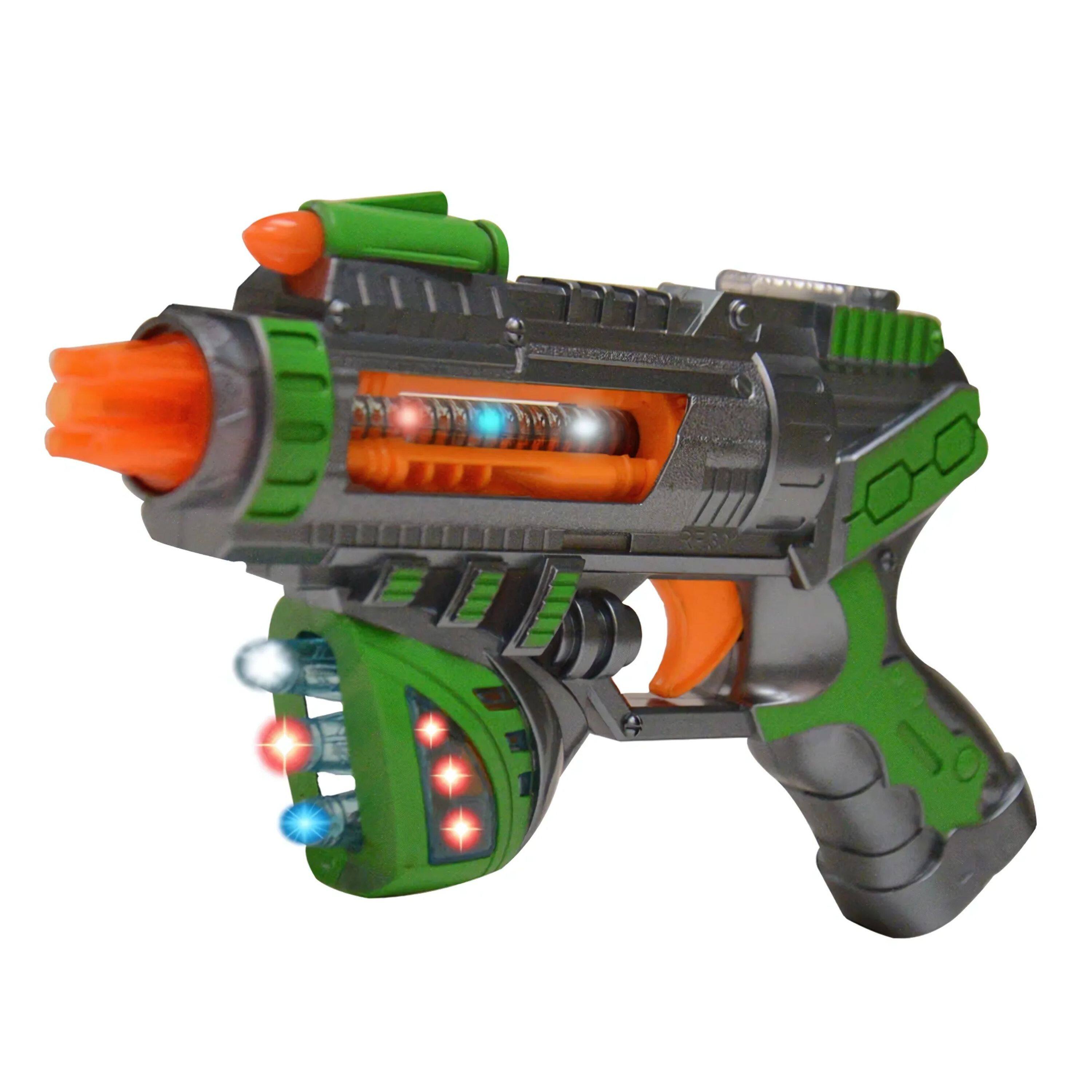 Front. Kitcheniva - Kids Space Infinity Blaster Pretend Play Toy Gun With Light Sound Green - Green.