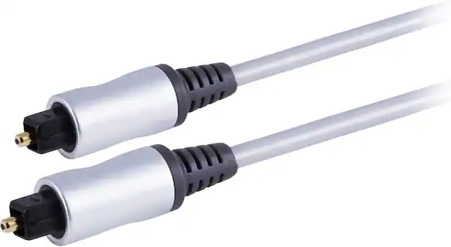 Front. Philips - Philips 6' Elite Toslink Digital Fiber Optic Cable with 2 Mini Adapters - Gray: Male-to-Male AV Connection.