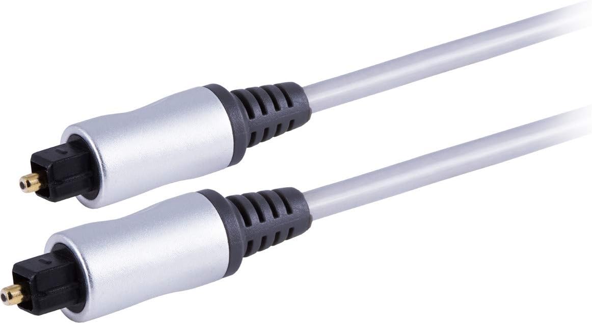 Front. Philips - Philips 6' Elite Toslink Digital Fiber Optic Cable with 2 Mini Adapters - Gray: Male-to-Male AV Connection.