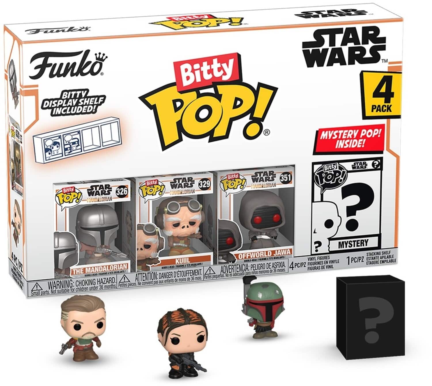 Funko - BITTY POP!: Star Wars - The Mandalorian - Mandalorian 4-Pack - COLLECTIBLES - Multicolor