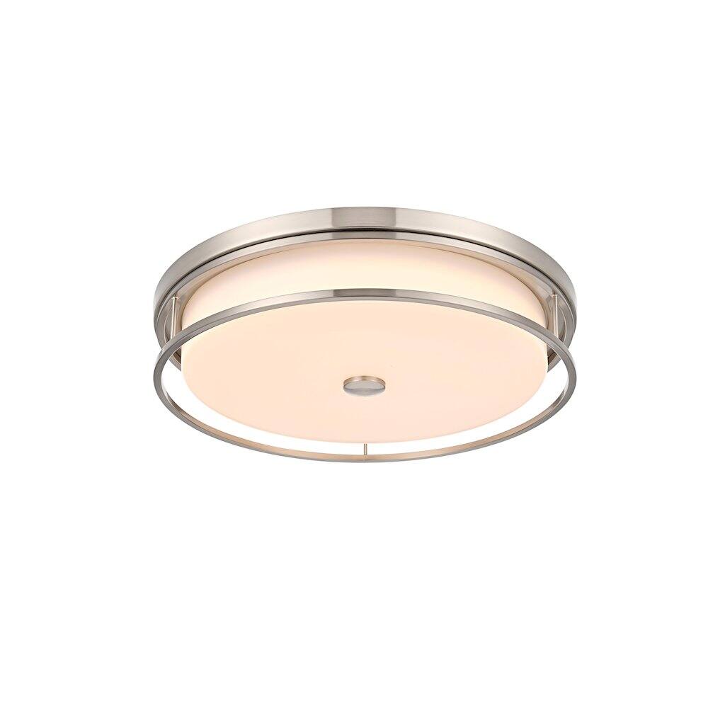 Left. Living District - Kolson 20 Inch Led Flush Mount Ceiling Light In Polished Nickel - Polished Nickel.