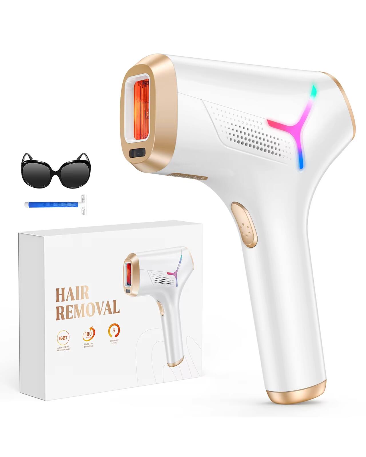 Cubilan - 990000 Flashes Painless Laser Hair Removal for Women Men Body Face Bikini Underarm - White price history on PriceWatchPro