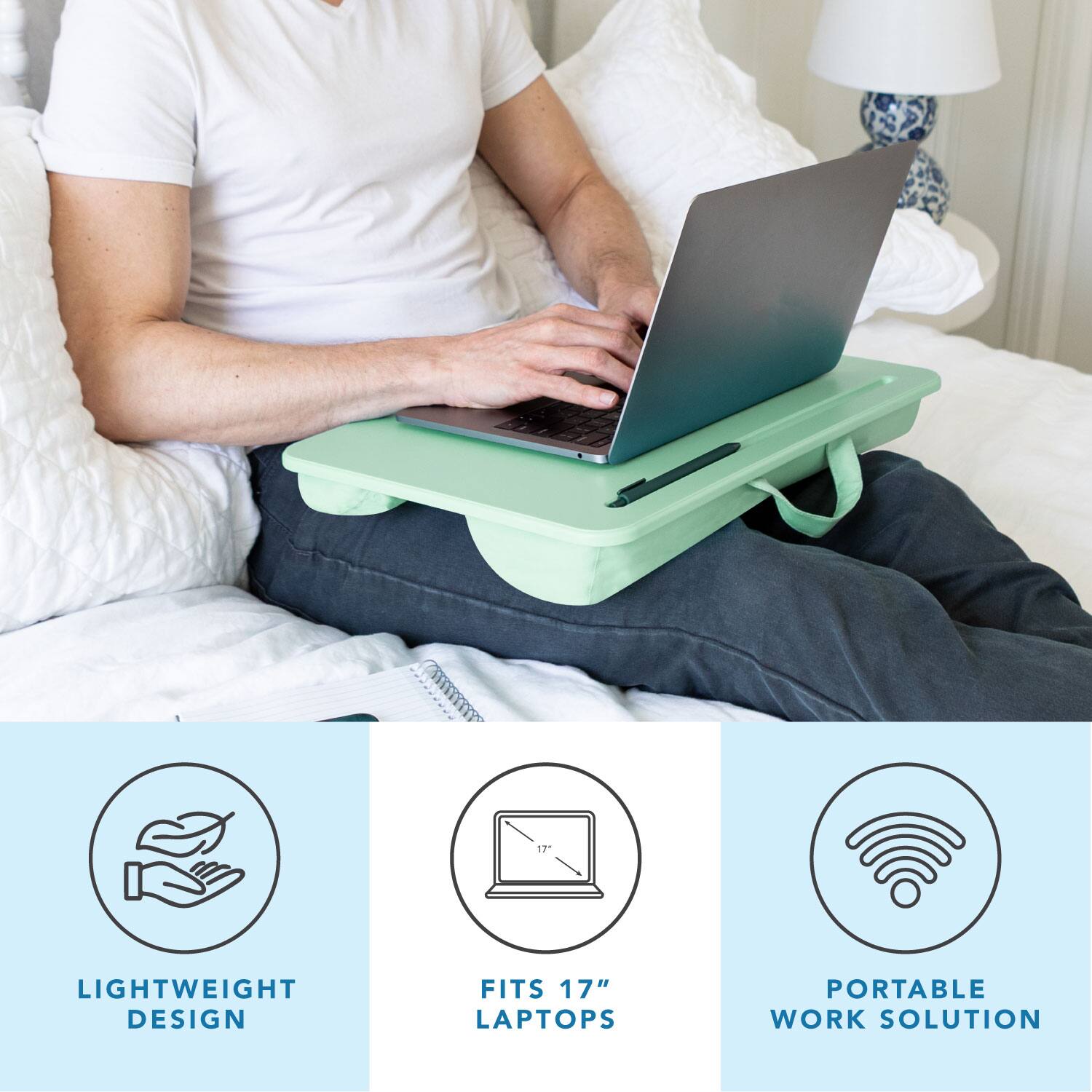 LIGHTWEIGHT DESIGN FITS 17" LAPTOPS PORTABLE WORK SOLUTION