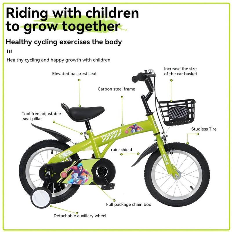 Riding with children to grow together

Healthy cycling exercises the body

Healthy cycling and happy growth with children

- Elevated backrest seat
- Carbon steel frame
- Tool free adjustable seat pillar
- Increase the size of the car basket
- Studless Tire
- rain-shield
- Full package chain box
- Detachable auxiliary wheel