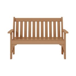 WestinTrends - Malibu Outdoor 2-Person All-Weather HDPE Front Porch Garden Bench - Teak
