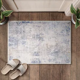 Sorbus - 2x3 Welcome Mat Rug for Entryway, Machine Washable, Non-Slip, Vintage Rug - Low Pile Non-Shedding Indoor Rugs - Drift