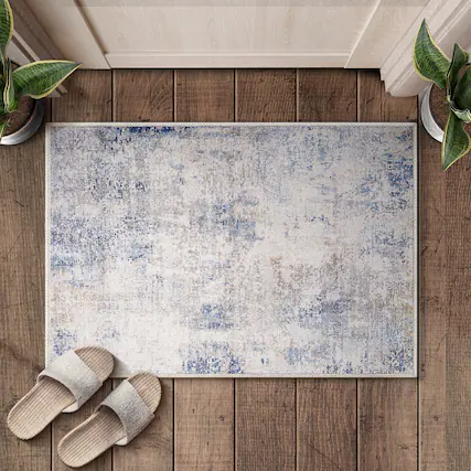 Front. Sorbus - Sorbus 2x3 Welcome Mat Rug for Entryway, Machine Washable, Non-Slip, Vintage Rug - Low Pile Non-Shedding Indoor Rugs - Drift.