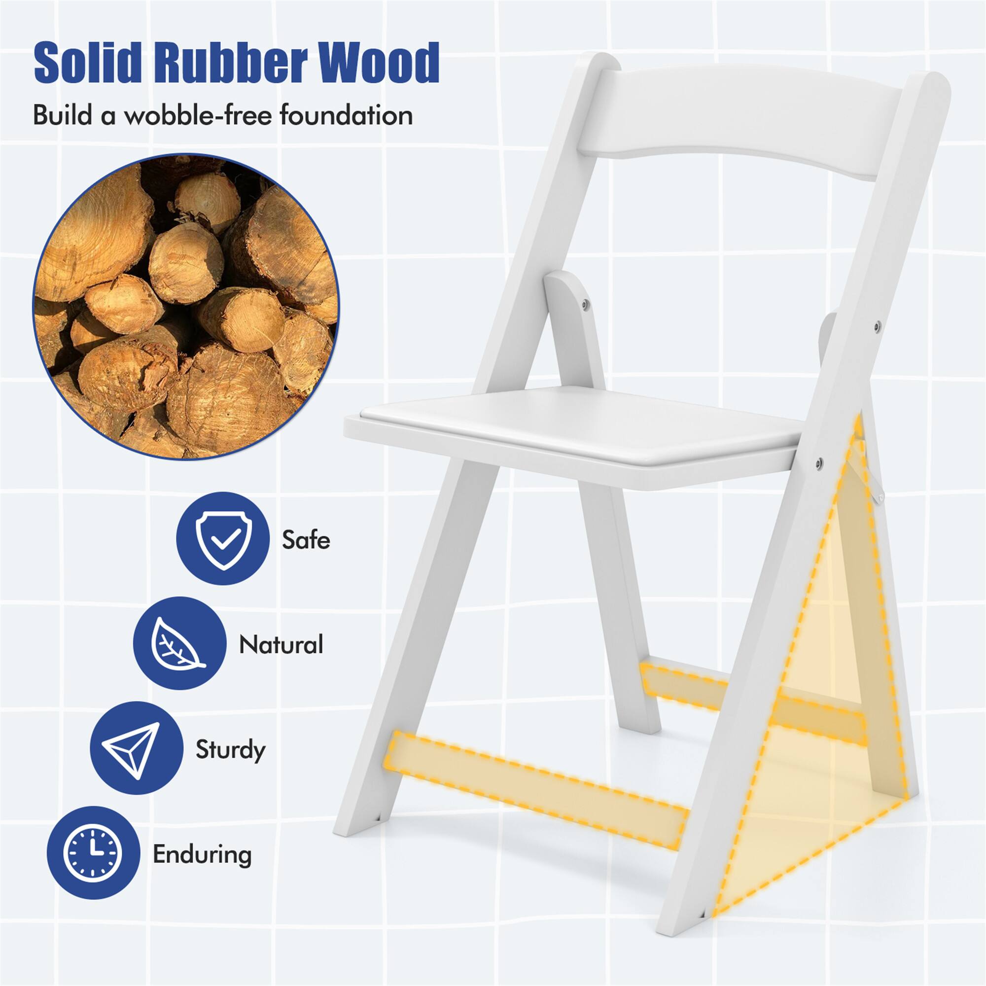Solid Rubber Wood  
Build a wobble-free foundation  

Safe  
Natural  
Sturdy  
Enduring