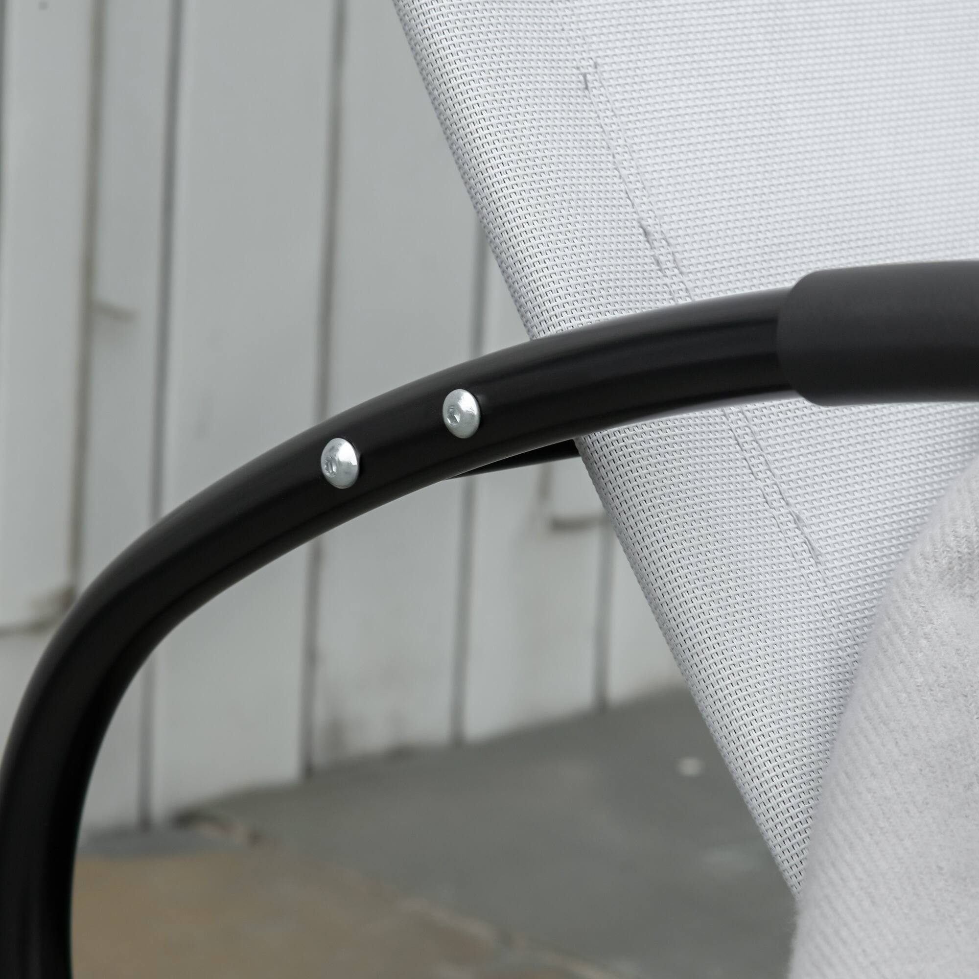 Alt View 5. Outsunny - Pool Lounger, Outdoor Rocking Lounge Chair for Sunbathing, Pool, Beach, Porch with Pillow and Cool Mesh - Gray.