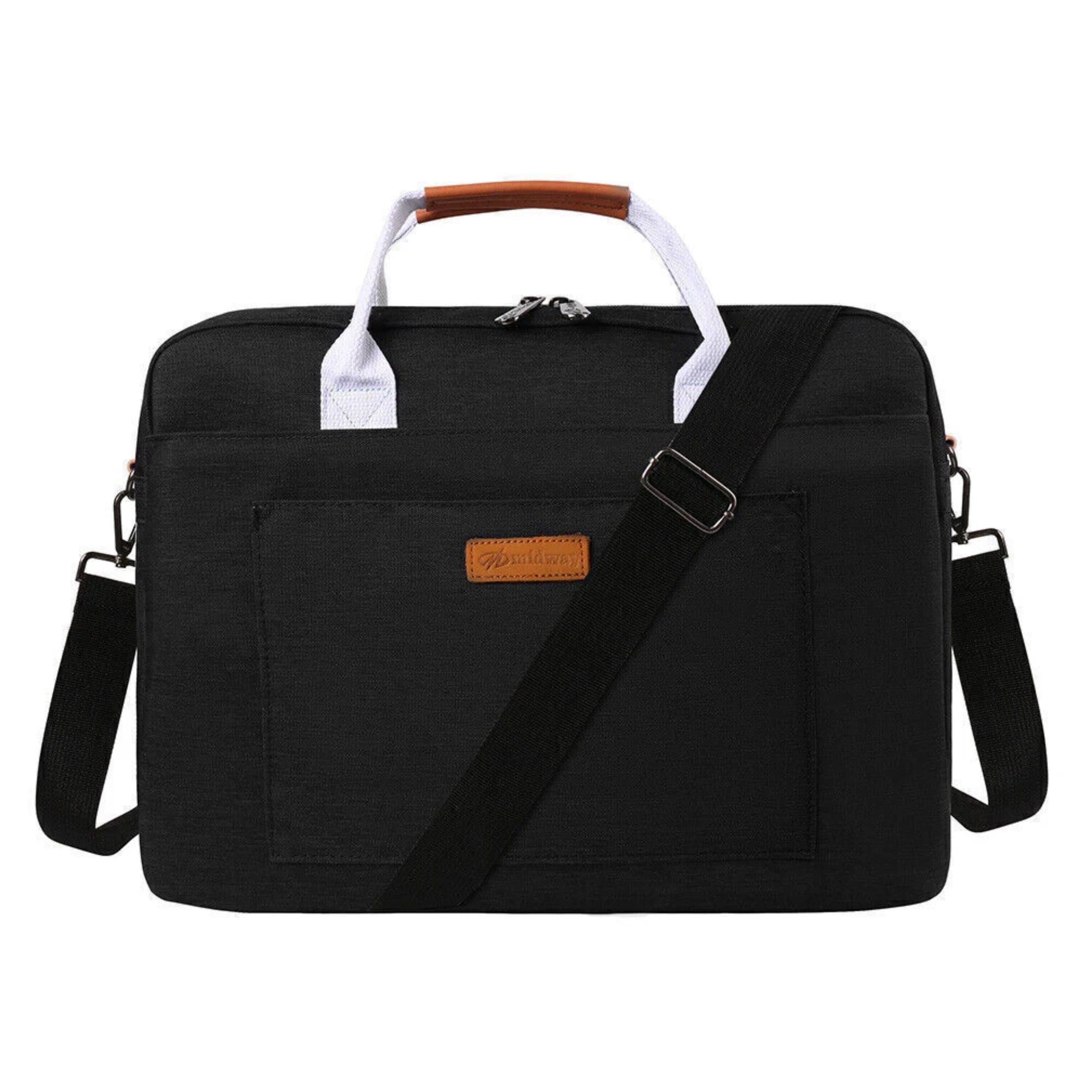 Front. Kitcheniva - Travel Shoulder Messenger Bag Carry Case For 14" Laptop Black - Black.