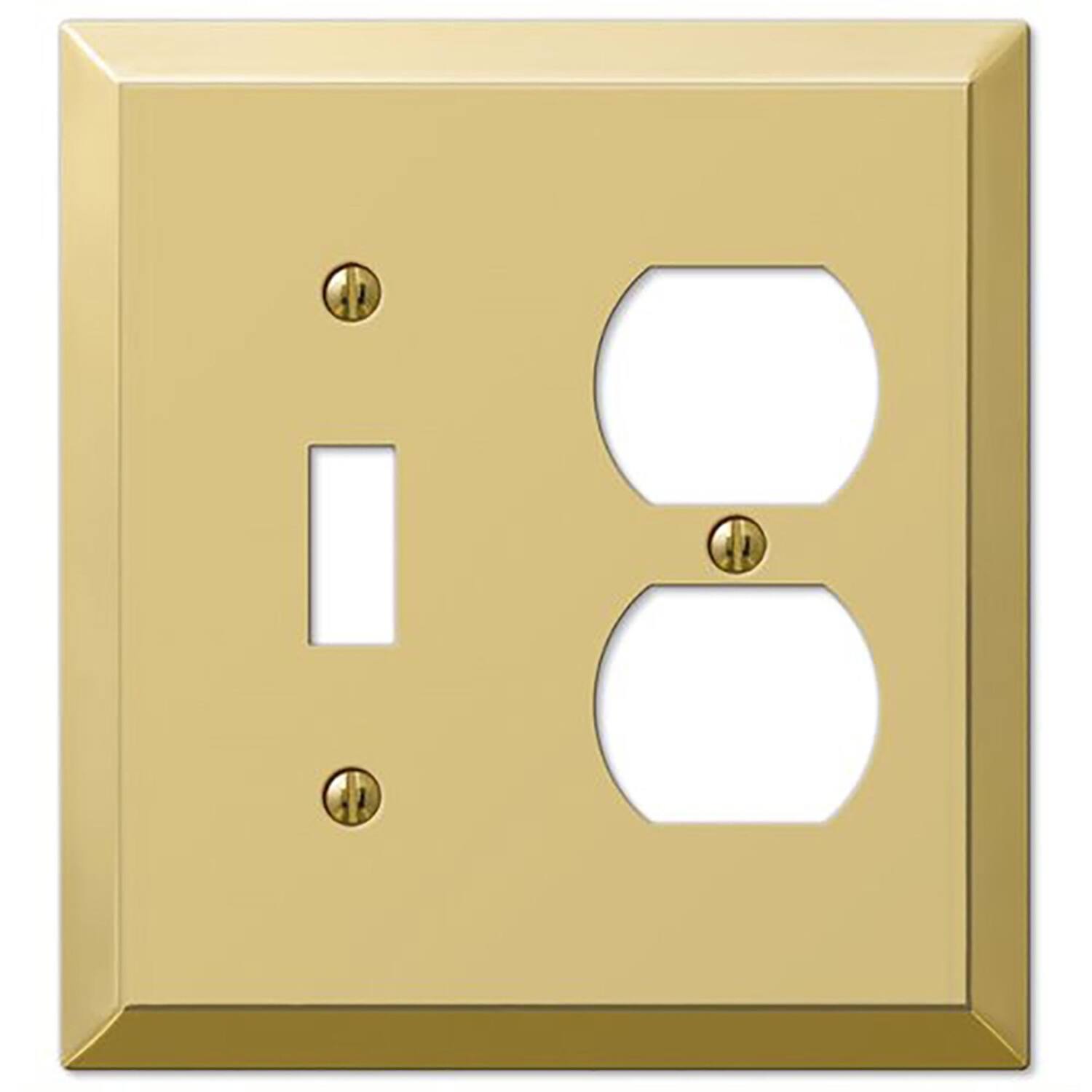 Angle. AMERELLE - Amerelle Century Polished Brass 2 gang Stamped Steel Duplex/Toggle Wall Plate 1 pk - Brass.