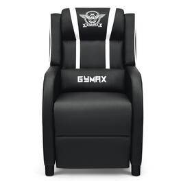 WELLFOR - Massage Racing Gaming Single Recliner Chair - White + Black