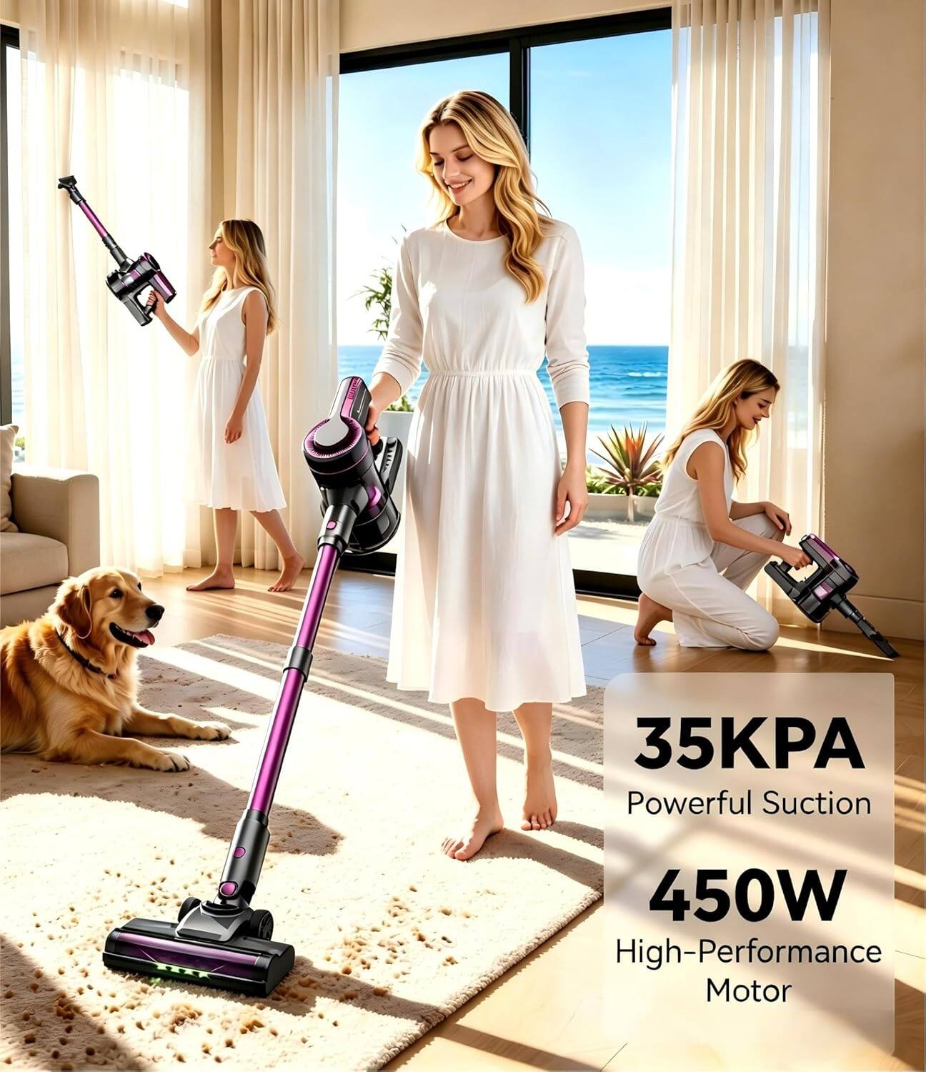 35KPA Powerful Suction 450W High-Performance Motor