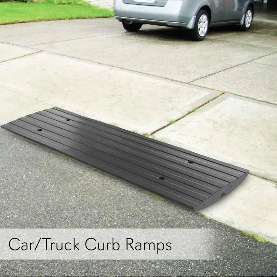 Pyle Adjustable Car Driveway Curb Ramp Set – 3 Pack for Trucks ...