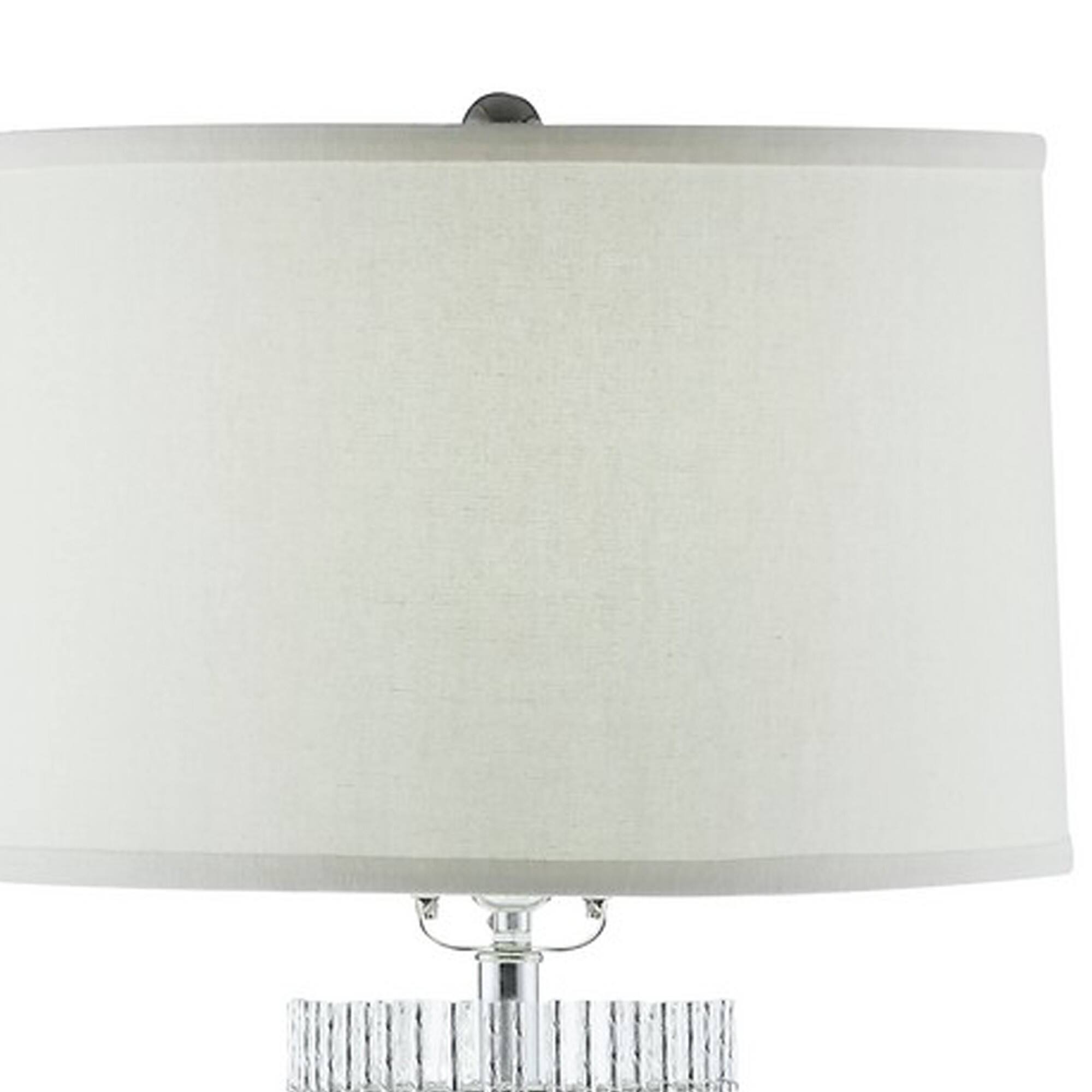 Angle. Manhattan Lane - Jin 57 Inch Floor Lamp, Drum Fabric Shade, Modern Round Base.