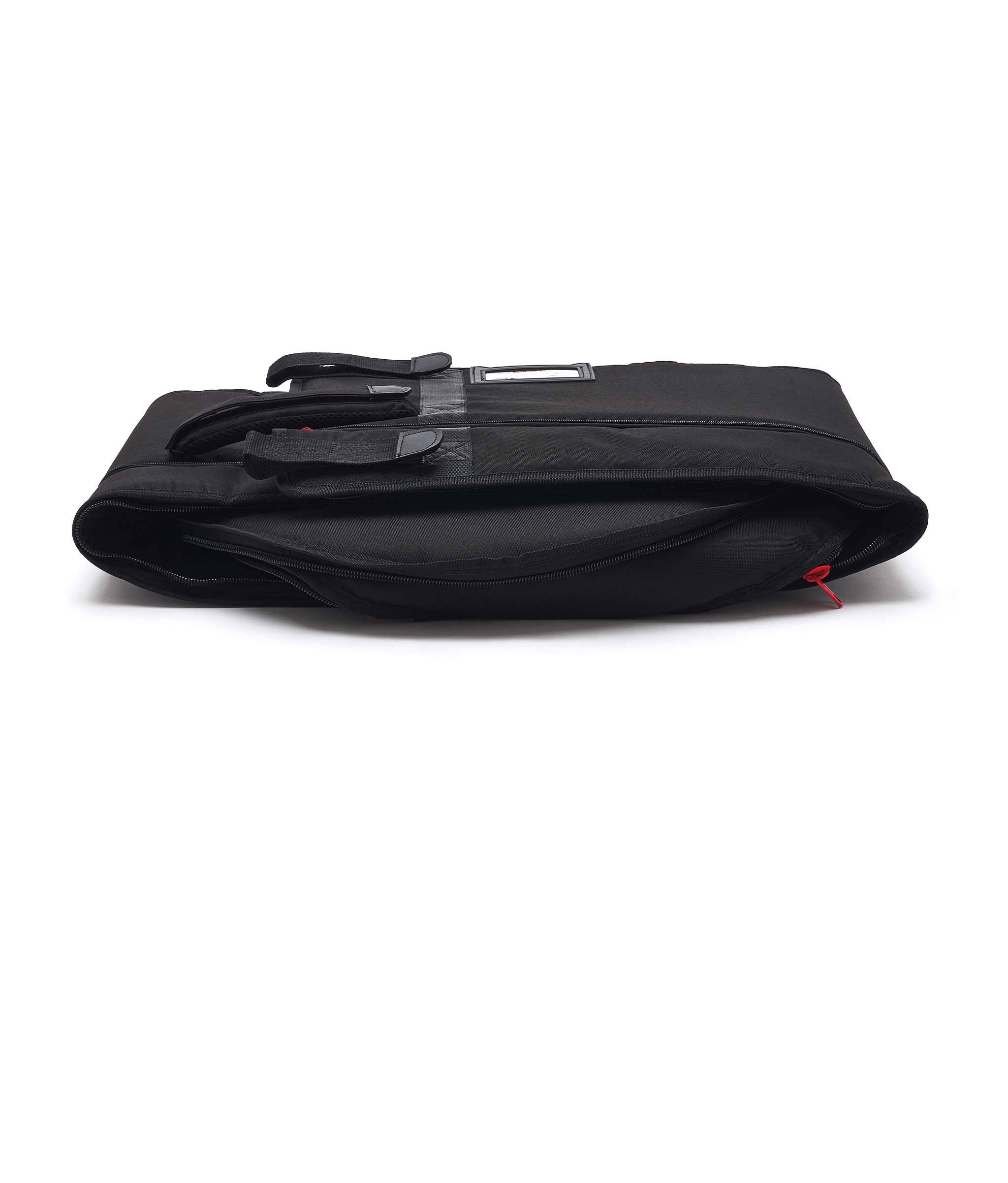 Left. Gibraltar Hardware - 14" Flatter Snare Drum Bag, Expandable Soft Case, Foldable Storage, Durable Zippers, with Padded Handles.