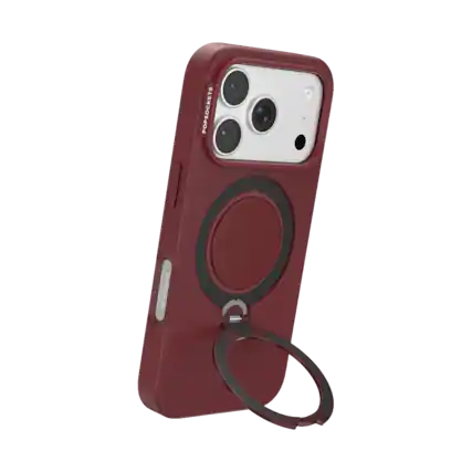 Front. PopSockets - Low Pro Case iPhone 18 Pro/17 Pro - Burgundy.