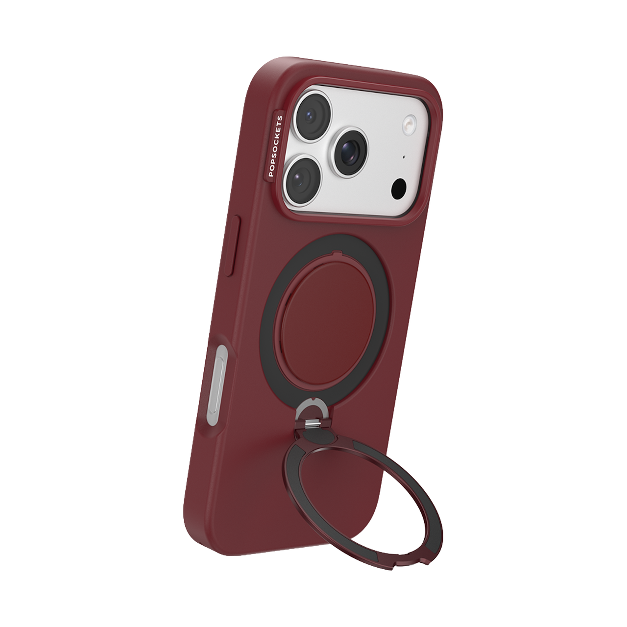 Front. PopSockets - Low Pro Case iPhone 18 Pro/17 Pro - Burgundy.