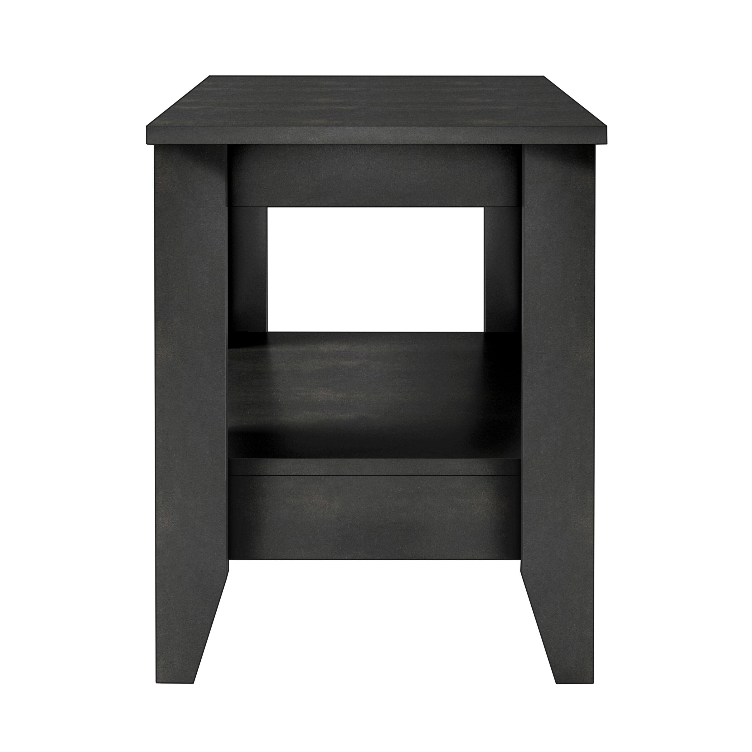 Front. Boyd Sleep - Boyd Sleep 19.7" Medium Density Fibreboard Prato Classic Nightstand - Black.