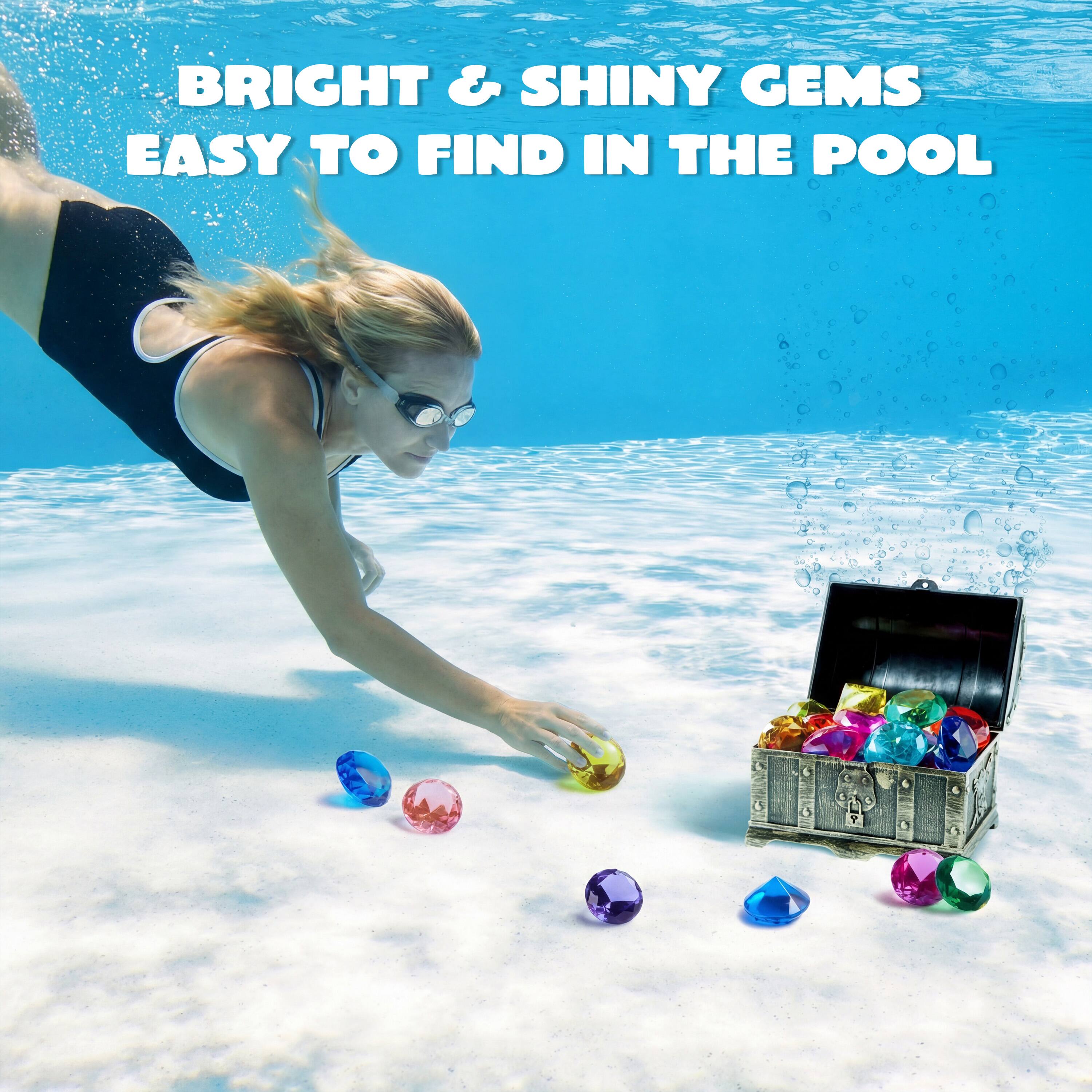 BRIGHT & SHINY GEMS EASY TO FIND IN THE POOL