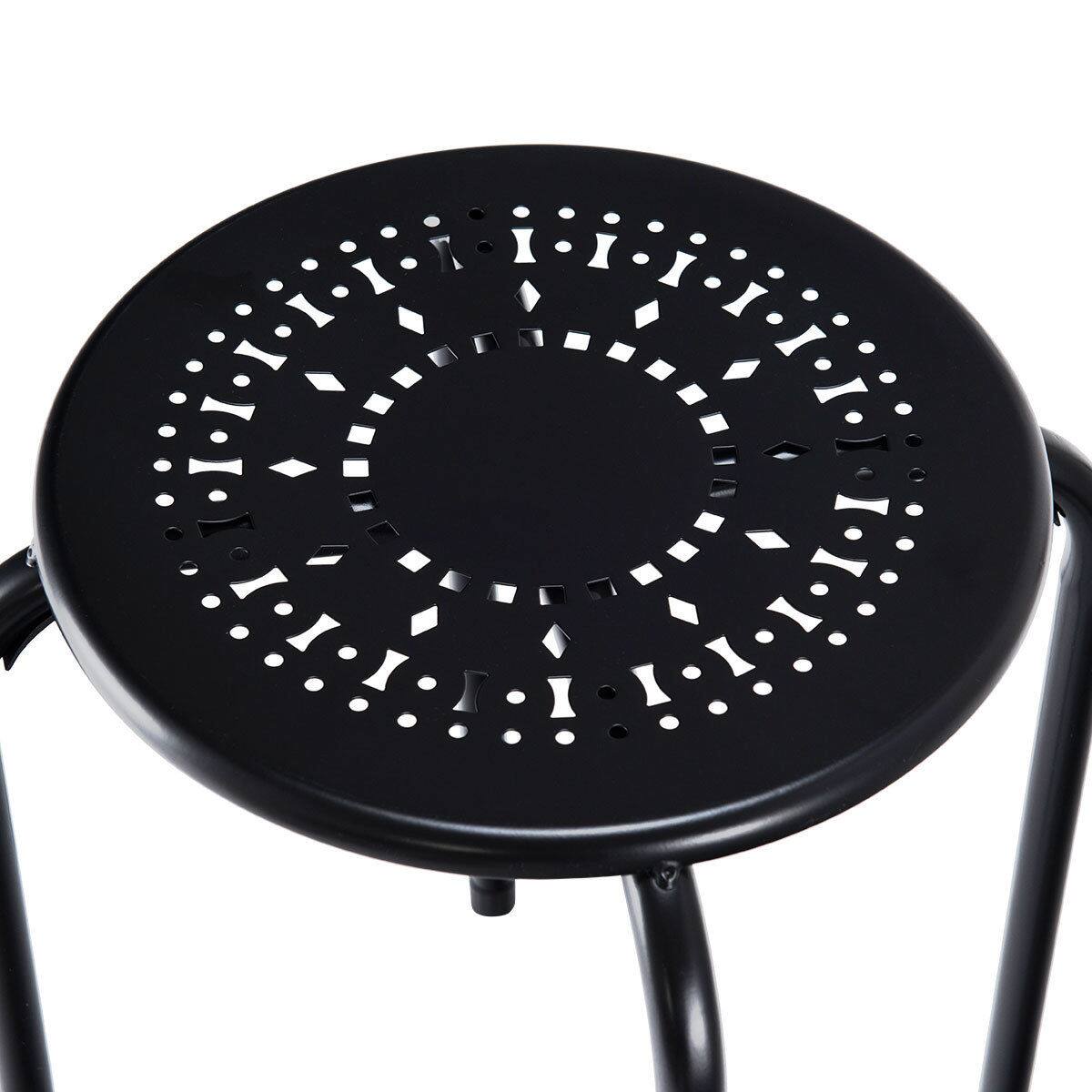 Alt View 7. Costway - Costway Set of 6 Stackable Metal Stool Set Daisy Backless Round Top Kitchen - Black.