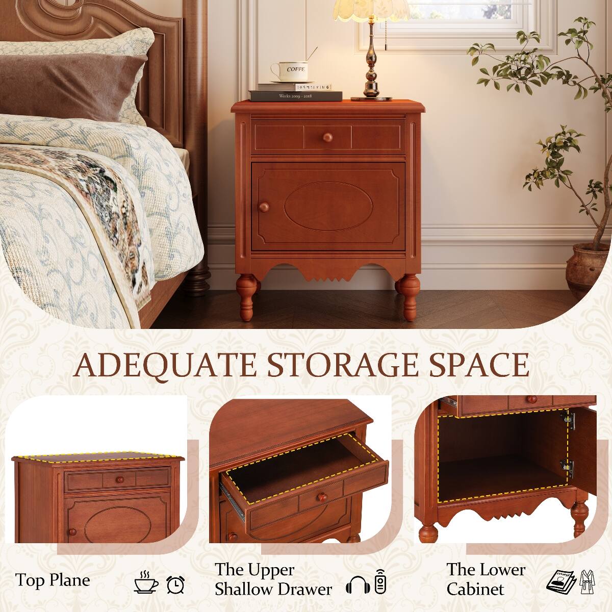 COFFEE
OSMISSING
Works 2019 zel
ADEQUATE STORAGE SPACE
Top Plane
The Upper Shallow Drawer
The Lower Cabinet