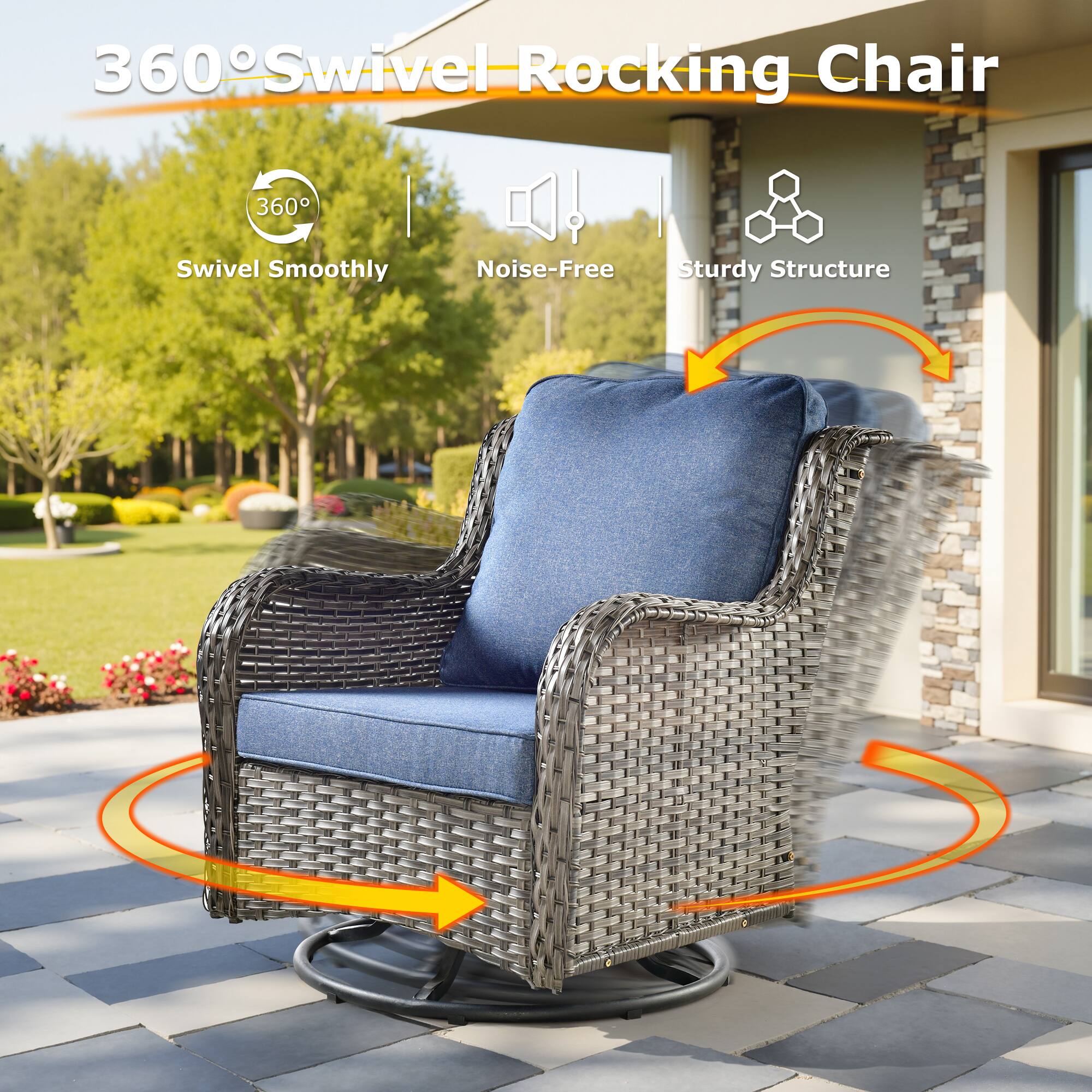 360° Swivel Rocking Chair

- Swivel Smoothly
- Noise-Free
- Sturdy Structure
